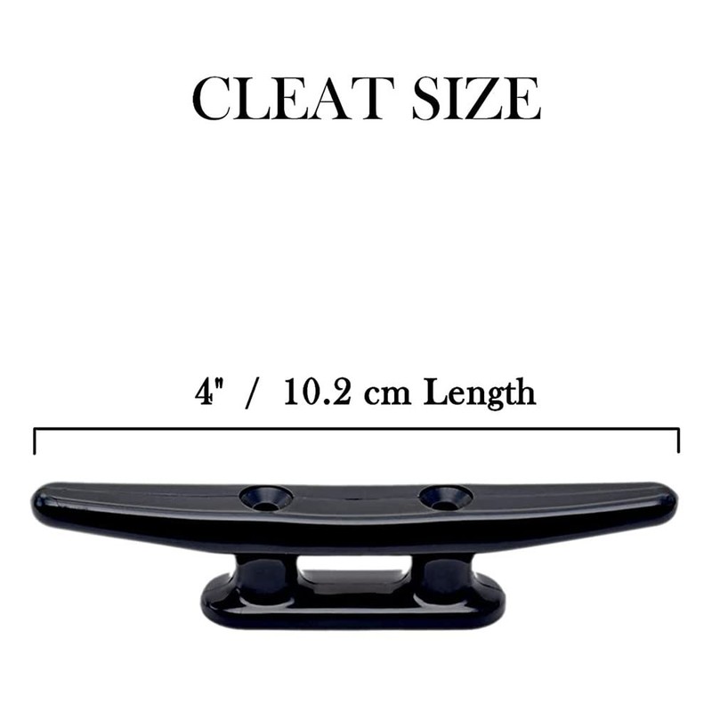 SweetSerenade 4Pack 4 Inch Black Boat Cleat Kayak Cleats Boat