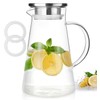 Potdoctor Glass Pitcher with Lid and Handle, 2 Liter 68oz