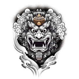 2 Sheets Temporary Geisha Tattoo Japan Tattoo Hannya Oni Mask Tattoo T082 104
