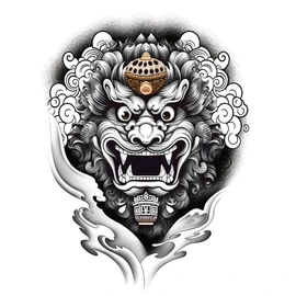 2 Sheets Temporary Geisha Tattoo Japan Tattoo Hannya Oni Mask Tattoo T082 104