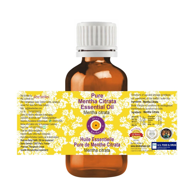 Deve Herbes Pure Mentha Citrata Essential Oil (Mentha citrata) Steam