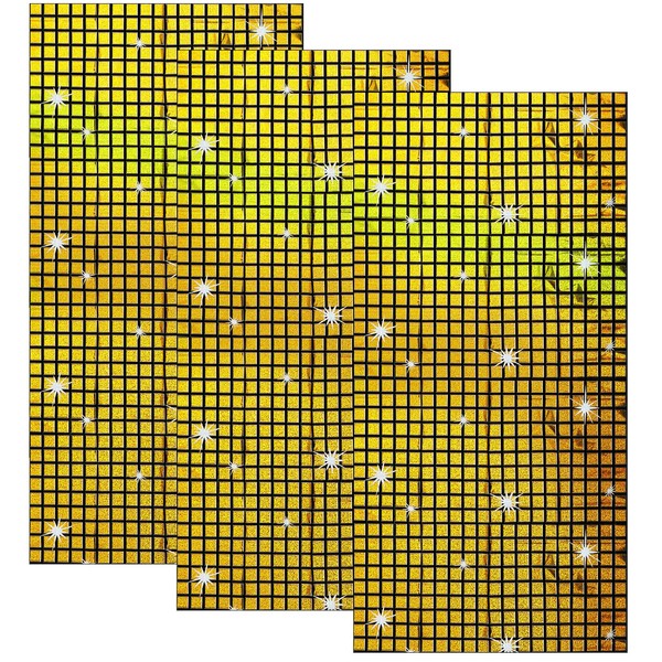 Pack of 3 Disco Party Table Runner, Gold Glitter Table