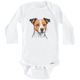 Really Awesome Shirts Cute Jack Russell Terrier Dog Breed Baby Bodysuit (Long Sleeve), 24 Months White