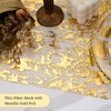2 PCS Gold Table Runner, 11x106 Inch Glitter Metallic Mesh