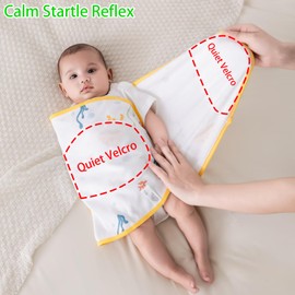 Nenolix 2-Pack Baby Swaddle Blankets - Soft 100% Cotton Newborn Swaddles with Quiet Velcro (No Scratch Sound), Sleep Swaddle for Babies- Ocean Realm Pattern