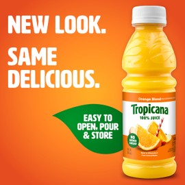 Tropicana 100% Juice Orange Blend, Single Serve, 10 fl oz Bottles (Pack of 24) - Real Fruit Juice, Vitamin C Rich, No Added Sugars, No Artificial Flavors