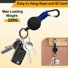 Retractable Keychain 4 Pieces Heavy Duty Carabiner Badge Holder Retractable