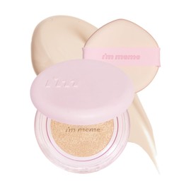 I'M MEME Wonder Velvet Cushion Foundation | Semi-Matte Cushion | Lightweight, High Coverage, Skin Moisturizing, Anti-darkening, Light Foundation makeup, Korean Cushion Foundation | 01 Ivory