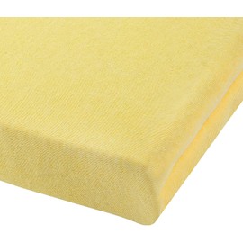 Dudu N Girlie Fitted Sheet Travel Cot Mattress Sheets 95 x 65 - Travel Cot Fitted Sheet 2 Pack Hypoallergenic Baby Cot Sheets Bedding Elasticated Breathable Easy Care (Pack of 2, Blue & Yellow)