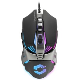 Speedlink Tyalo Sl-680015-bk - Mouse óptico para Videojuegos con iluminación Multicolor (3200 dpi), Color Negro y Gris