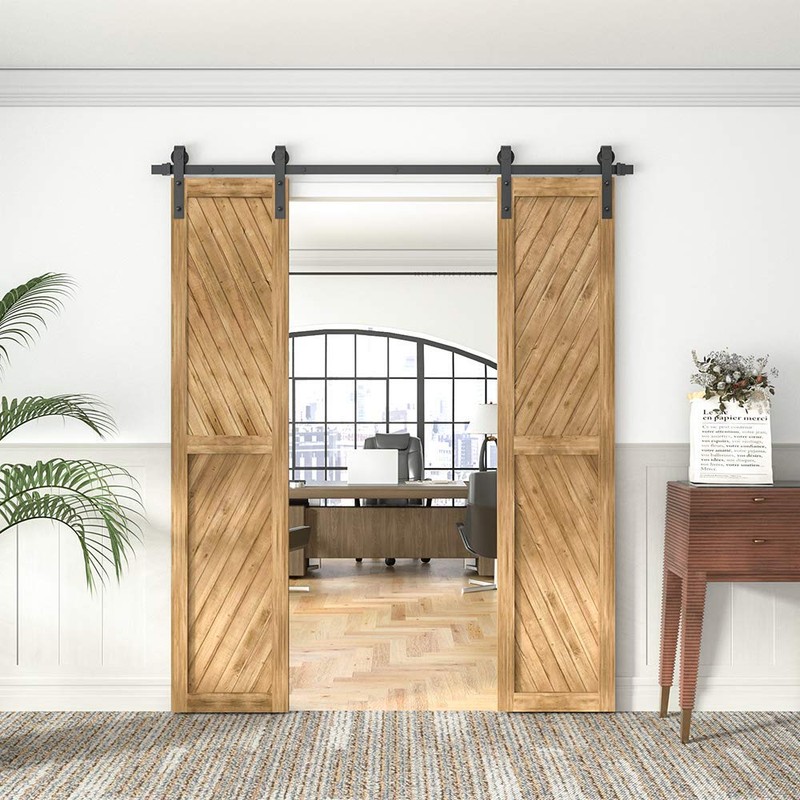 WINSOON 6FT Barn Door Hardware Kit: Double Sliding Door Hardware
