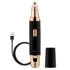 SPA SCIENCES AIVA: 2-in-1/Double Sided Facial Hair Remover & Eyebrow Trimmer USB Rechargeable with Built-in LED Lights