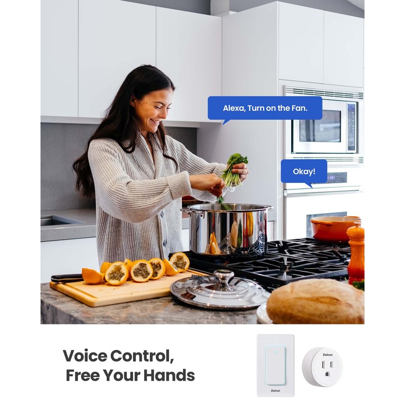 Zoiinet Smart Plug Switch, 2.4G WiFi Outlet, Compatible with Alexa,