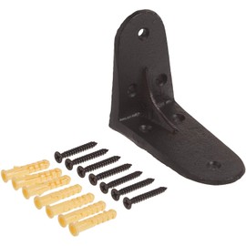 NACH Decorative Shelf Brackets, 2 Pack of 2.8 x 1.8 x 3.5 inch, Black Cast Iron Shelving Brackets - Metal Shelf Supports- Decorative L Brackets