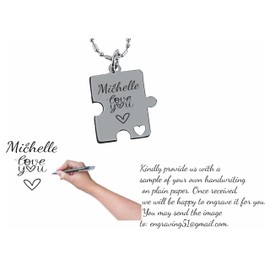 A & L Engraving Engraved Puzzle Piece Necklace Pendant - Ships from USA