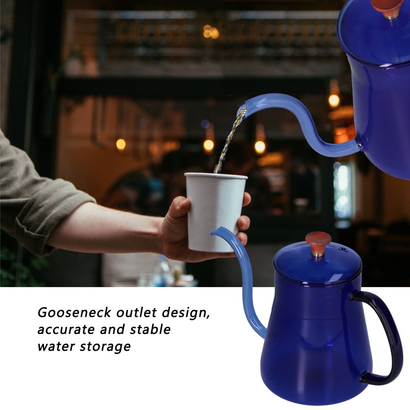 Coffee Kettle Glass Coffee Pot 600ML Coffee Drip Kettle Long