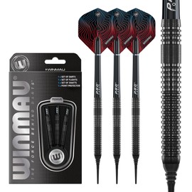 WINMAU Darts Solaris Pro 19g Barrel / 21g Full Weight Professional Soft Tungsten Tip Dart Set Flights and Shafts