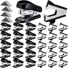 Sherr 20 Pack Mini Staplers Bulk 20 Pcs Staple Remover with 15000 Nail Office Staplers for Desk 25 Sheet Capacity Back to School Students Teachers Supplies for Classroom Office Business Black