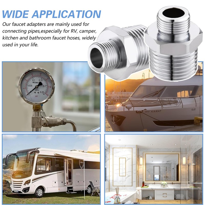 Carvedexquisitely Rv Faucet Adapter,NPT 1/2" to Compression 3/8" Reducer Faucet
