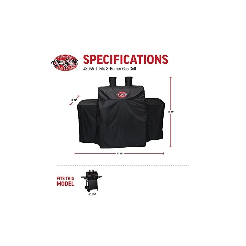 Char-griller 3055 3-Burner Gas Grill Cover