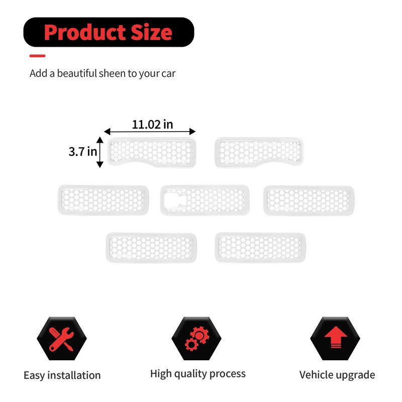 Front Grille Mesh Inserts with Camera Grill Decoration Exterior Accessories