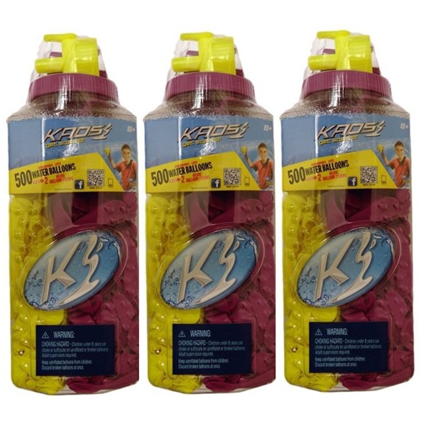 500ct Water Splashers Water Bombs Team Tubes Balloons -Biodegradable (3-pack)