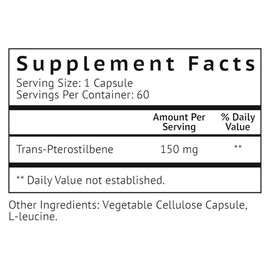 Cápsulas de Pterostilbene de 150 mg de VitaMonkTM – Sin rellenos artificiales – Suplemento Trans-Pterostilbene última intervensión de soja que promuev