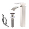 VOTON Vessel Sink Faucet Brushed Nickel Modern Tall Waterfall Bathroom