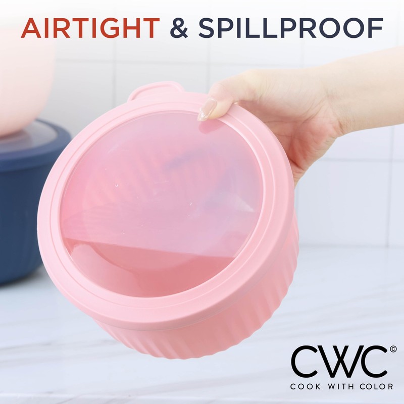 COOK WITH COLOR Prep Bowls with Lids- Wide and Deep