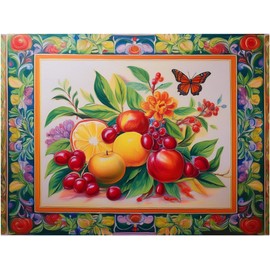 Fruit Bouquet Pattern A952 Accent Tile Mural Kitchen Bathroom Wall Backsplash Behind Stove Range Sink Splashback One Tile 8"x6" Ceramic, Matte