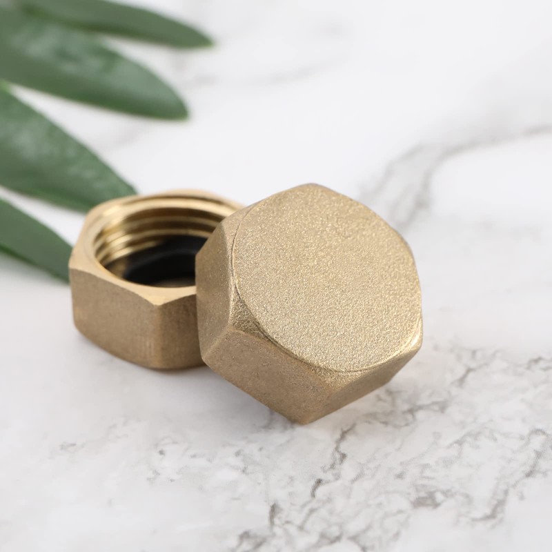 eMagTech 4 Pieces 1/2 Inch Brass Hex Blanking Plugs with