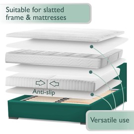 Beautissu Mattress Protector Beautect Bed Slat Mattress Underlay 80 x 200 cm Non-Slip Rubber Backing Support Pad