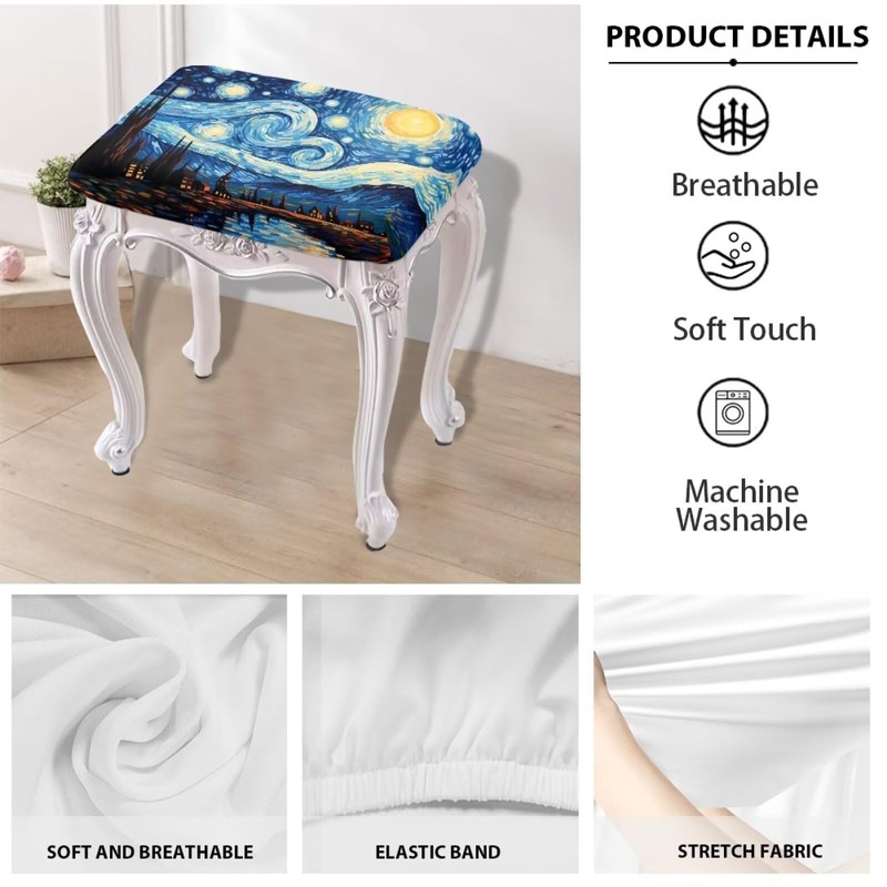 Flashideas Van Gogh - Juego de 2 fundas rectangulares para