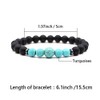 MiniJewelry Black Lava Bead Turquoise Bracelet for Men Women Elastic