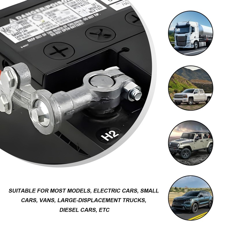 4PCS Car Battery Connectors, Positive and Negative Lead Top Post
