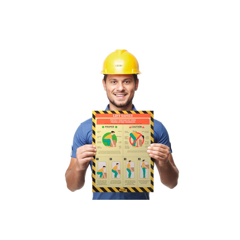 Yellow Safety - Workplace Safety Poster - Non-Lamintated, 12 x