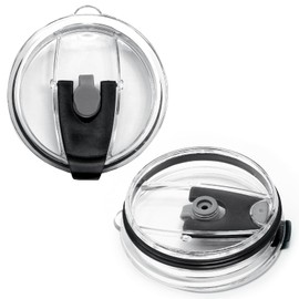 Seimneire 2 Pcs Tumbler Flip Lid for 20oz Water Bottle, Plastic Cup Replacement Cover, Spill Proof for Travel Mug Bottle (Black, Flip)