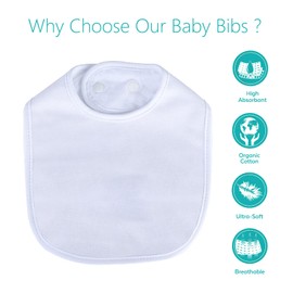 Hakochia Bibs Organic Cotton Super Soft Absorbent 4-Layer Unisex Baby Bandana Bibs With Adjustable Snaps for Boys Girls Infants Newborn Feeding, Teething, Drooling,3-36 Months 10 Pack