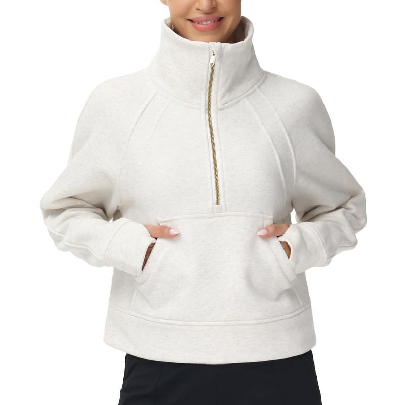 THE GYM PEOPLE Women's Half Zip Pullover Sweatshirt Fleece Stand