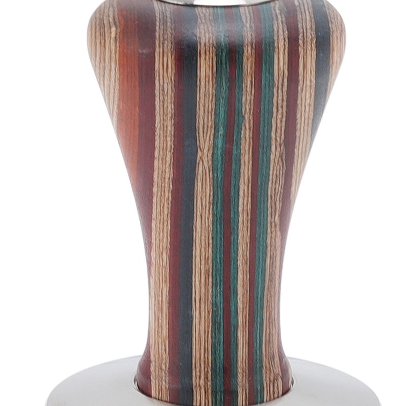 Colorful Wood Coffee Flat Tamper Stainless Steel Base Powder Hammer