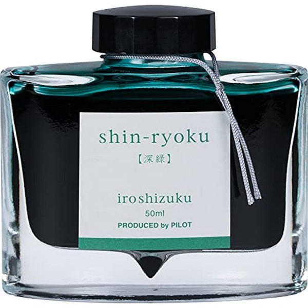 PILOT Iroshizuku Bottled Fountain Pen Ink, Shin-Ryoku, Forest Green (Dark Green) 50ml Bottle (69214), Deep Green