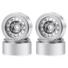 Zolikar 1.0 Beadlock Wheels Rim Aluminum Alloy 1.0" Wheels 4Pcs, Silver