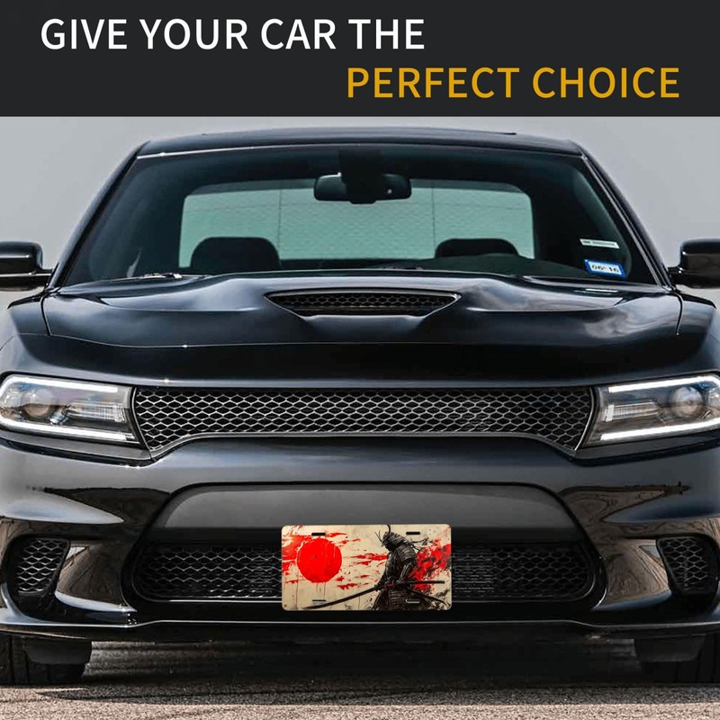 Japanese Samurai Front License Plate for Women Anime Graffiti Car