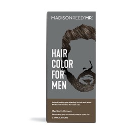 Madison Reed Mr. Hair Color for Men, Medium Brown Demi-Permanent Hair Dye, Reduces Grays in 15 Minutes For Hair & Beard, Nourishing & Strengthening, Keratin & Argan Oil, 2 Applications