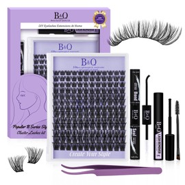 Kit de Extensiones de Pestañas BQ B05 Kit de Extensiones de Pestañas BQ DIY 156 PCS Racimos de Pestañas 8-18mm Kit de Extensiones de Pestañas con...  