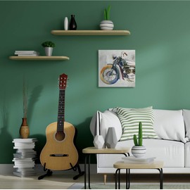 Stupell Industries Motorcycle Chopper Bike Expressive Watercolor Tones, Designed by Annie Warren Canvas Wall Art, 24 x 24, Purple