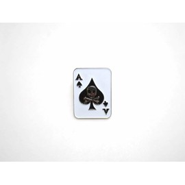 F NODE Spade Ace Skull Skull Pin Badge Playing Card Poker Approx. 0.7 x 1.0 inches (1.9 x 2.5 cm), Men's, Women's, Alloy Steel