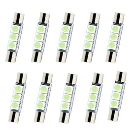 ongfuwu 10PCS 28mm 29mm LED Light Bulb, 6612F 6614F 6641 Festoon LED Car Bulb Replacement for Vanity Mirror Light Sun Visor Light Reading Light Roof Light, 5050-3SMD, 6000K Ice Blue