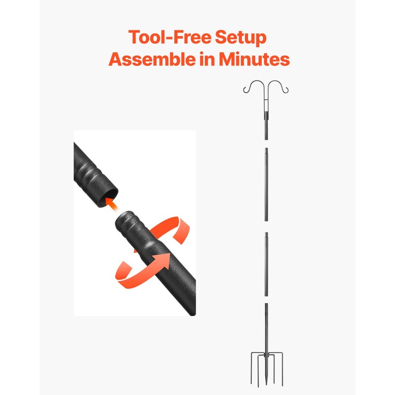VEVOR Double Shepherds Hooks for Outdoor, 8 Pack 108 Inch