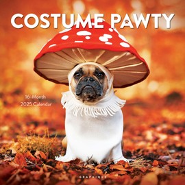 Graphique 2025 Costume Pawty Wall Calendar | 12” x 12” | Thick Paper | Home & Office Organizer | Large Monthly Grid | 3 Languages & Marked Holidays | 4 Month Preview Page for 2026